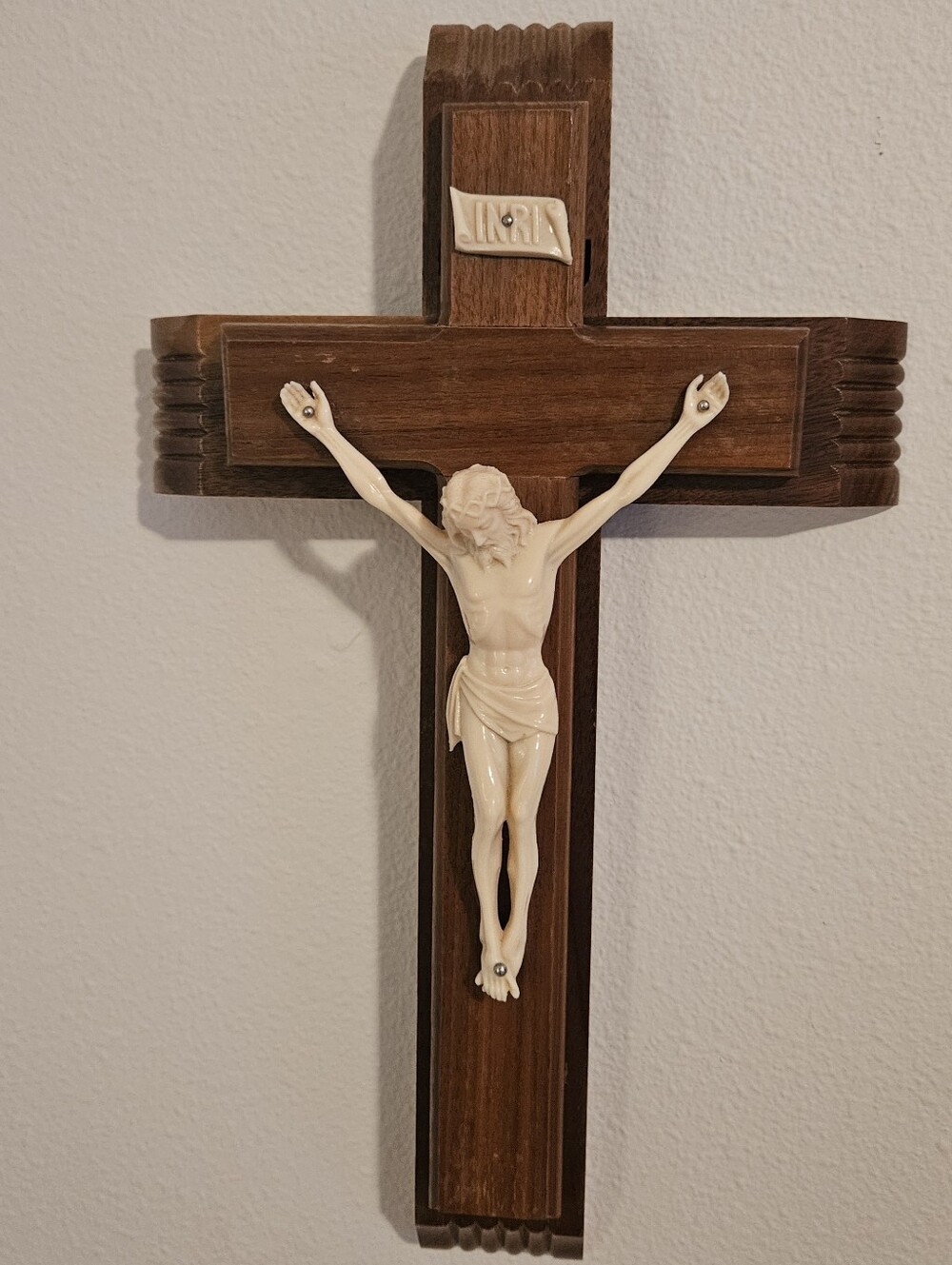 Vintage Catholic last rites, Crucifix Set- Wall Cross 12"×8"